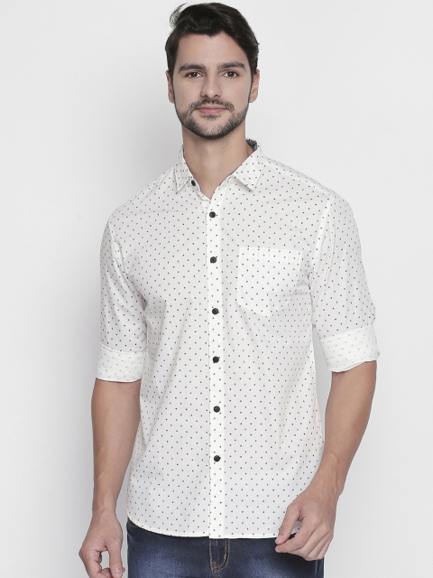 

BYFORD by Pantaloons Men White Slim Fit Printed Casual Shirt