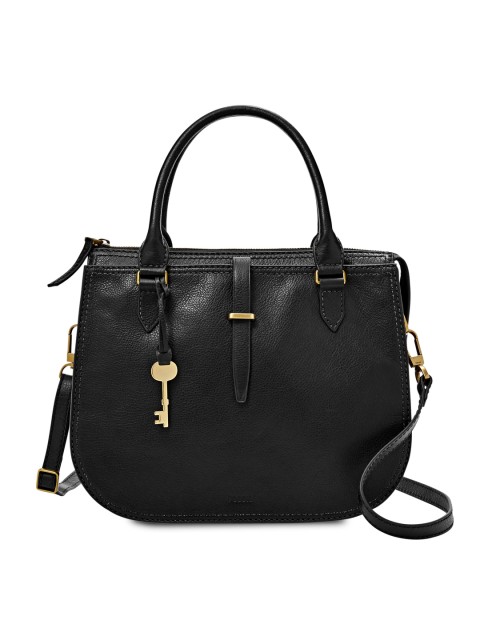 

Fossil Black Solid Leather Sling Bag