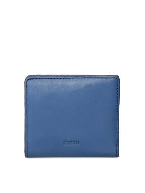 

Fossil Women Blue Solid Two Fold Leather Wallet