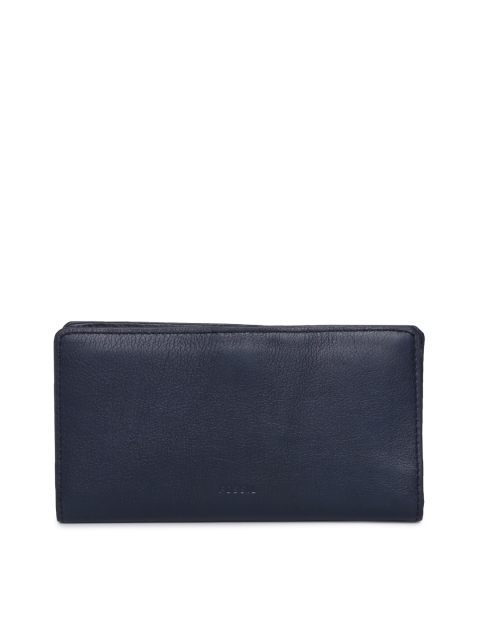 

Fossil Women Navy Blue Solid Two Fold Leather Wallet