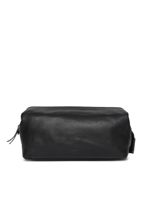 

Fossil Men Black Solid Leather Travel Pouch