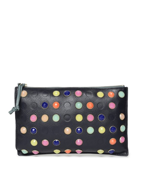 

Fossil Black Leather Embellished Purse