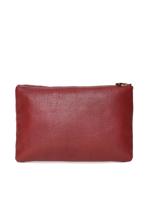 

Fossil Red Leather Solid Purse
