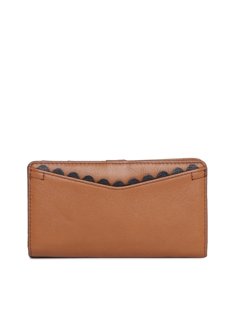 

Fossil Women Brown Leather Solid Two Fold Wallet