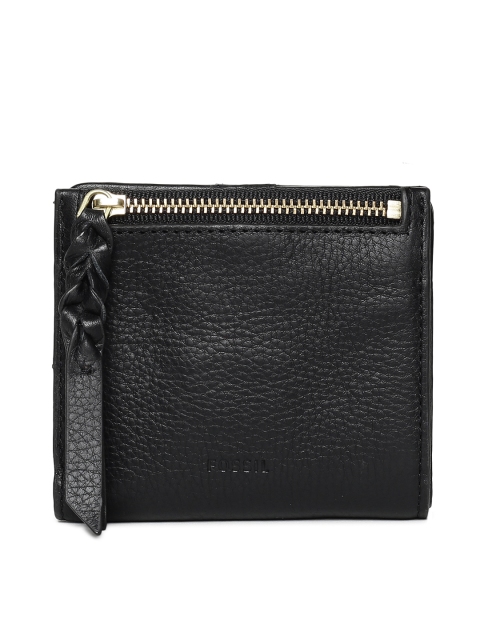 

Fossil Women Black Solid Two Fold Wallet