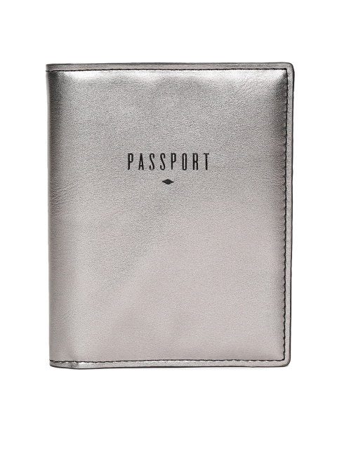 

Fossil Women Silver-Toned Solid Passport Holder