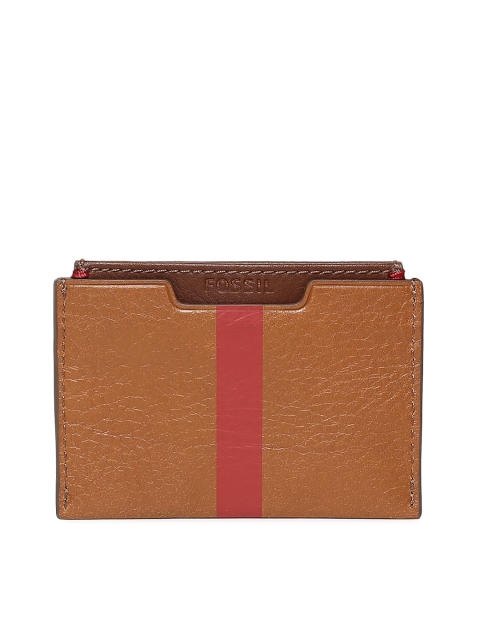 

Fossil Men Brown Solid Leather Card Holder