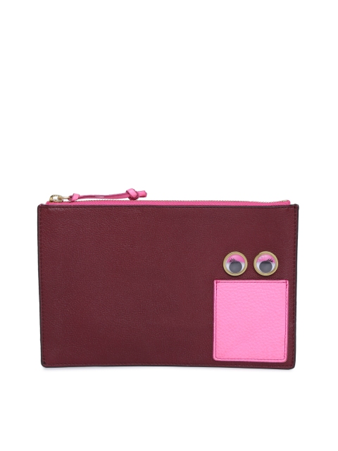 

Fossil Women Burgundy Solid Leather Card Holder