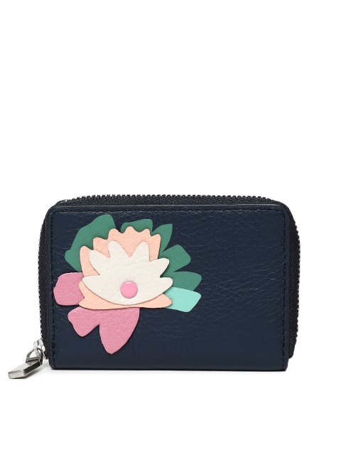 

Fossil Navy Blue Leather Embellished Clutch