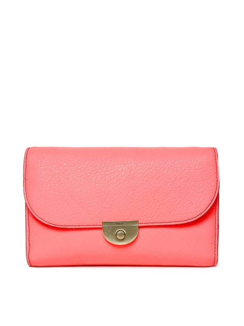 

Fossil Pink Solid Clutch