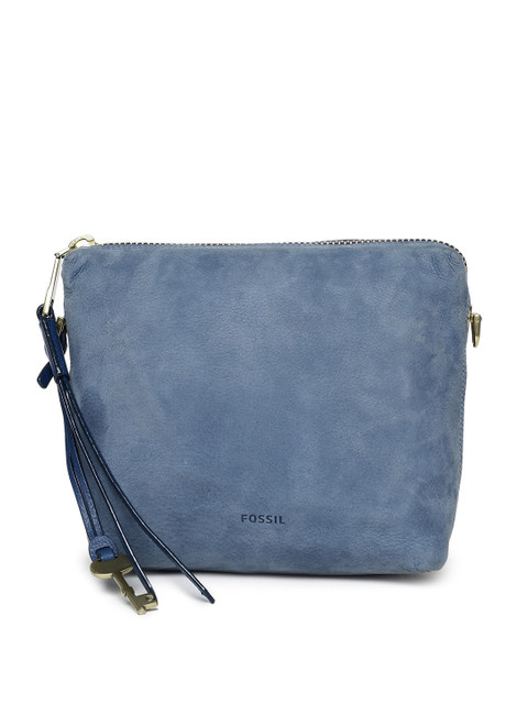 

Fossil Blue Leather Solid Purse