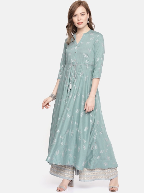 

Alena Women Green Printed Anarkali Kurta
