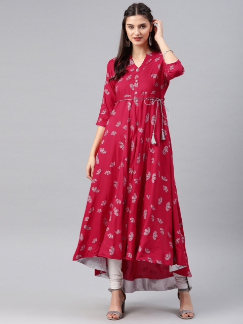 

Alena Women Fuchsia Printed A-Line Kurta
