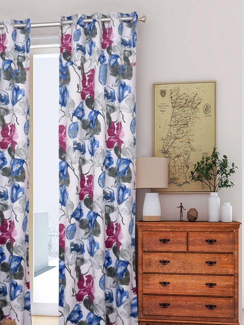 

HOUZZCODE Blue & Pink Set of Single Curtain