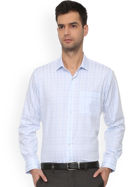 

Van Heusen Men Blue Regular Fit Checked Formal Shirt