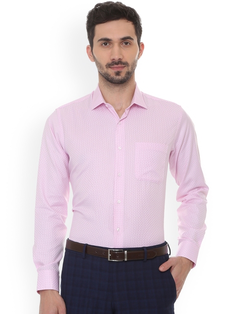 

Van Heusen Men Pink Slim Fit Self Design Formal Shirt