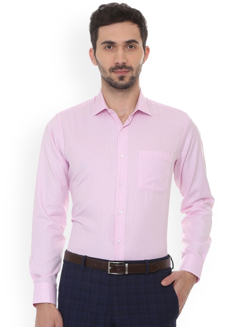 

Van Heusen Men Pink Slim Fit Self Design Formal Shirt