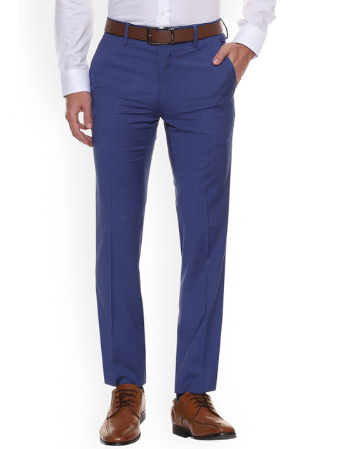 

Van Heusen Men Blue Slim Fit Solid Formal Trousers