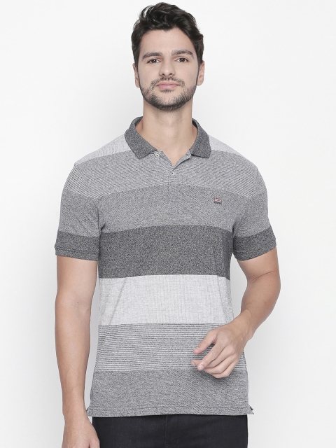 

BYFORD by Pantaloons Men Grey Colourblocked Polo Collar T-shirt