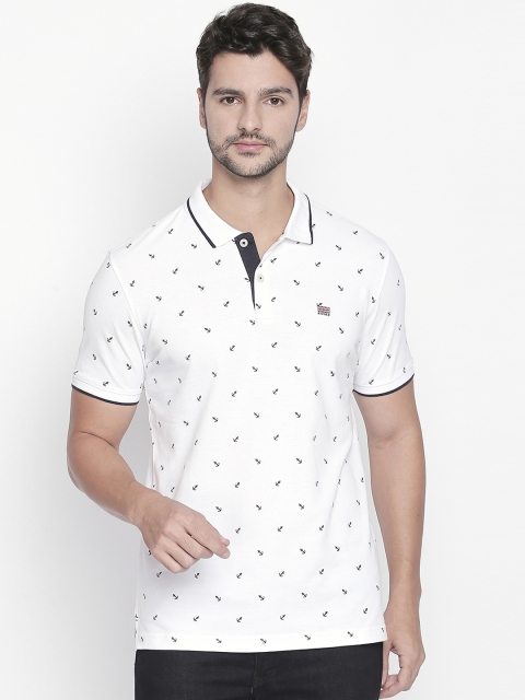

BYFORD by Pantaloons Men White Printed Polo Collar T-shirt