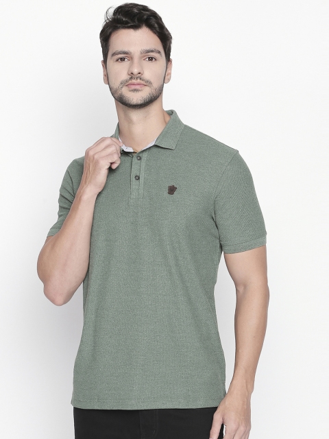 

BYFORD by Pantaloons Men Green Solid Polo Collar T-shirt