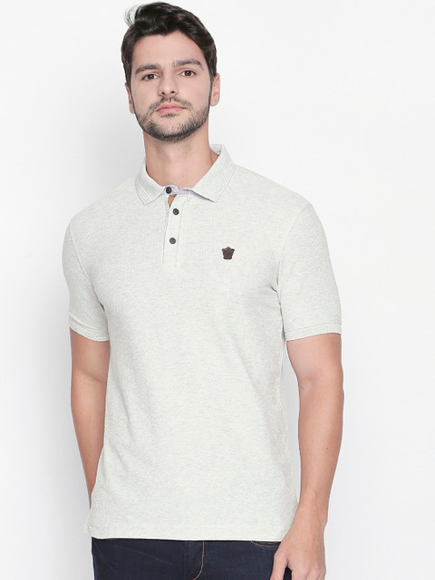 

BYFORD by Pantaloons Men Grey Solid Polo Collar T-shirt