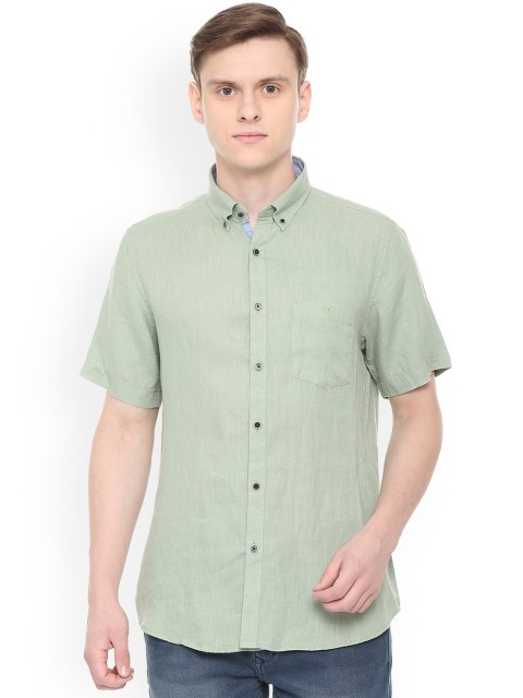 

Van Heusen Sport Men Green Slim Fit Solid Casual Shirt