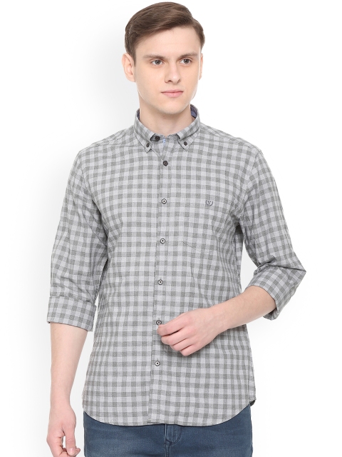 

Van Heusen Sport Men Grey Slim Fit Checked Casual Shirt