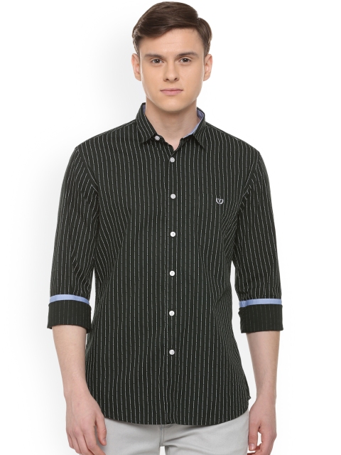 

Van Heusen Sport Men Black Slim Fit Striped Casual Shirt