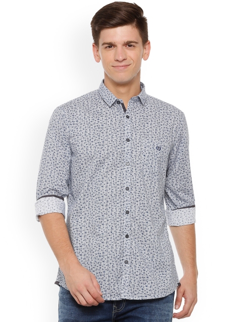 

Van Heusen Sport Men Blue & Grey Slim Fit Printed Casual Shirt