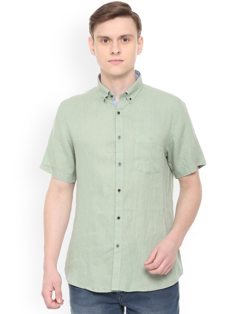 

Van Heusen Sport Men Green Slim Fit Solid Casual Shirt