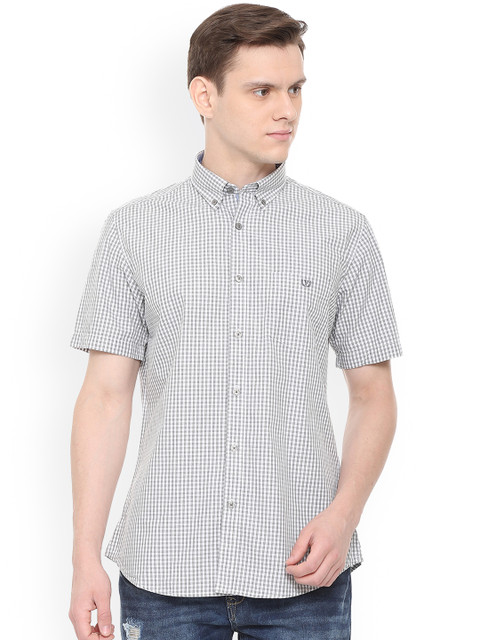 

Van Heusen Sport Men Grey Slim Fit Checked Casual Shirt