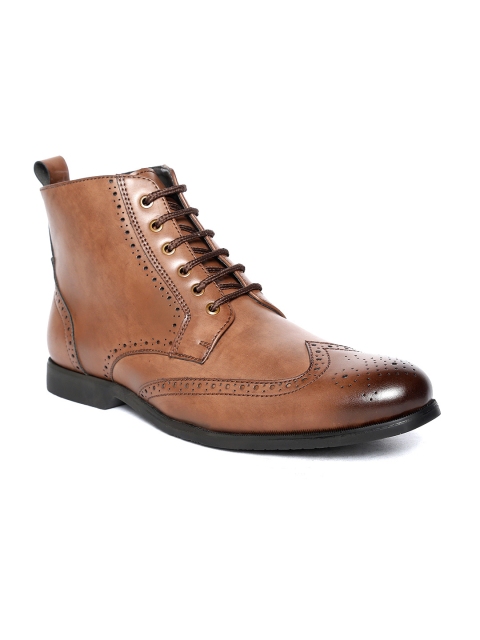

San Frissco Men Brown Perforated Mid-Top Brogues