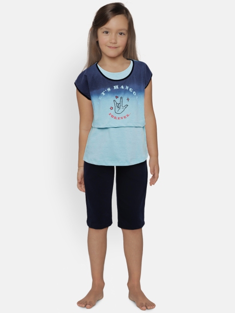 

Sweet Dreams Girls Blue Printed Night Suit 6140A9