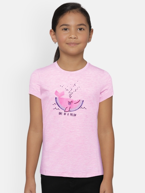 

Sweet Dreams Girls Pink Printed Round Neck T-shirt