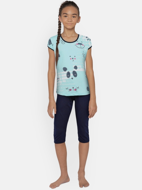 

Sweet Dreams Girls Blue Printed Night suit 6171A9