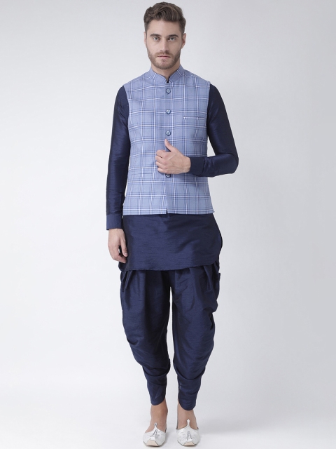 

DEYANN Men Blue & Navy Blue Printed Kurta with Patiala