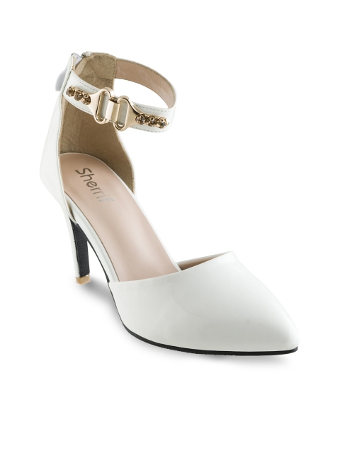 

Sherrif Shoes Women White Solid Pumps