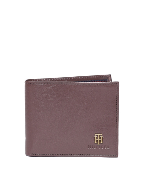 

Tommy Hilfiger Men Coffee Brown Leather Solid Two Fold Wallet