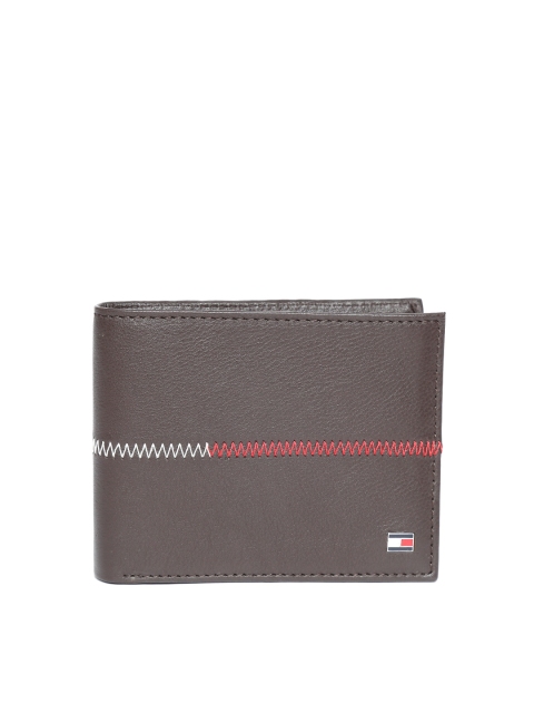 

Tommy Hilfiger Men Coffee Brown Solid Leather Two Fold Wallet
