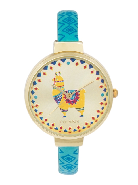 

Chumbak Women White & Turquoise Blue Analogue Watch 8907605061936