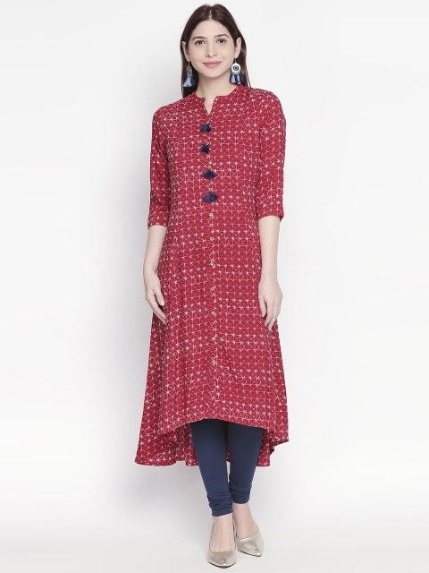 

RANGMANCH BY PANTALOONS Women Red Printed A-Line Kurta