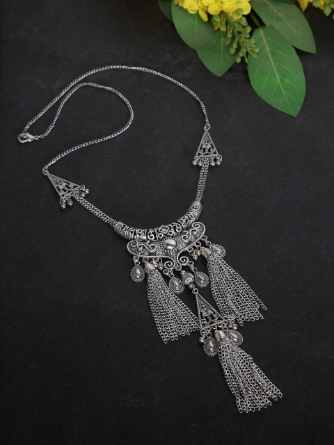 

AKS Silver-Plated Metal Handcrafted Necklace