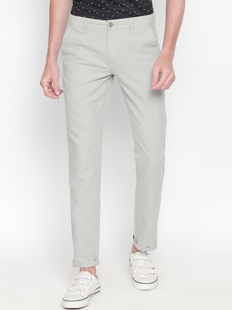 

BYFORD by Pantaloons Men Grey Smart Slim Fit Solid Regular Trousers