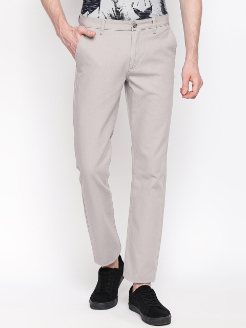 

BYFORD by Pantaloons Men Grey Regular Fit Solid Regular Trousers