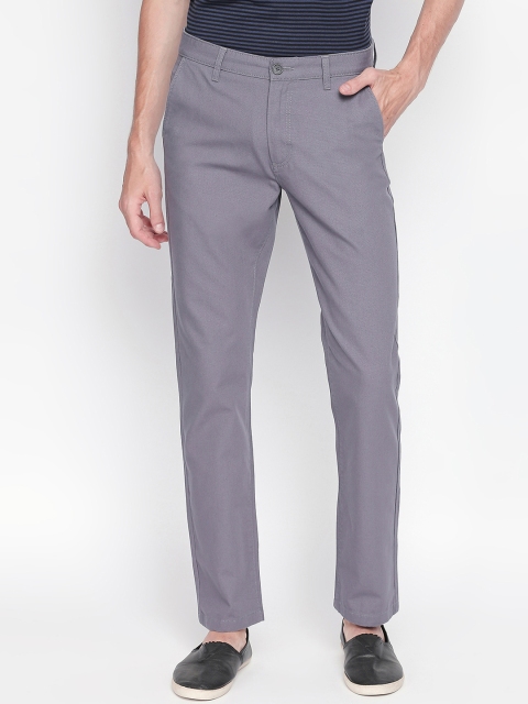 

BYFORD by Pantaloons Men Grey Regular Fit Solid Regular Trousers