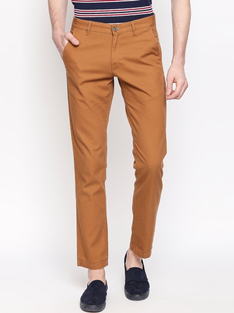

BYFORD by Pantaloons Men Khaki Slim Fit Solid Regular Trousers