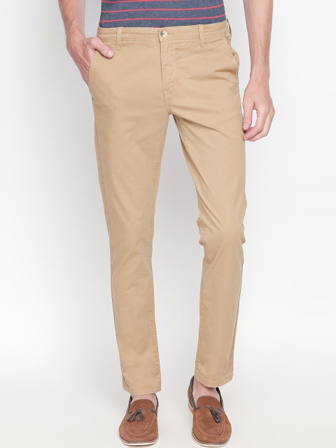 

Urban Ranger by pantaloons Men Khaki Slim Fit Solid Regular Trousers