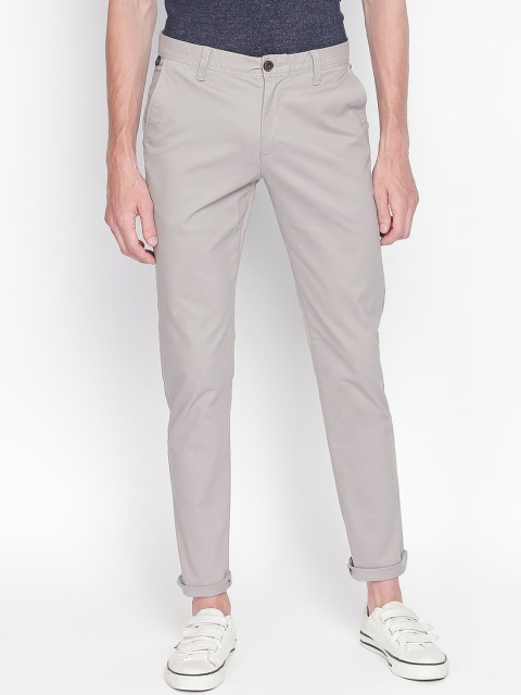 

Urban Ranger by pantaloons Men Grey Slim Fit Solid Regular Trousers