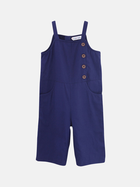 

Beebay Girls Navy Blue Solid Basic Jumpsuit